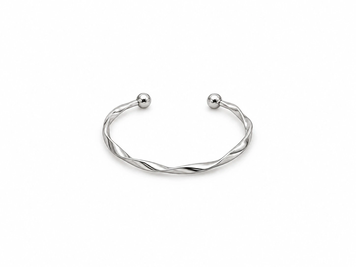 Bracelet jonc torsadé — minimaliste — Accessoire rave femme gris clair