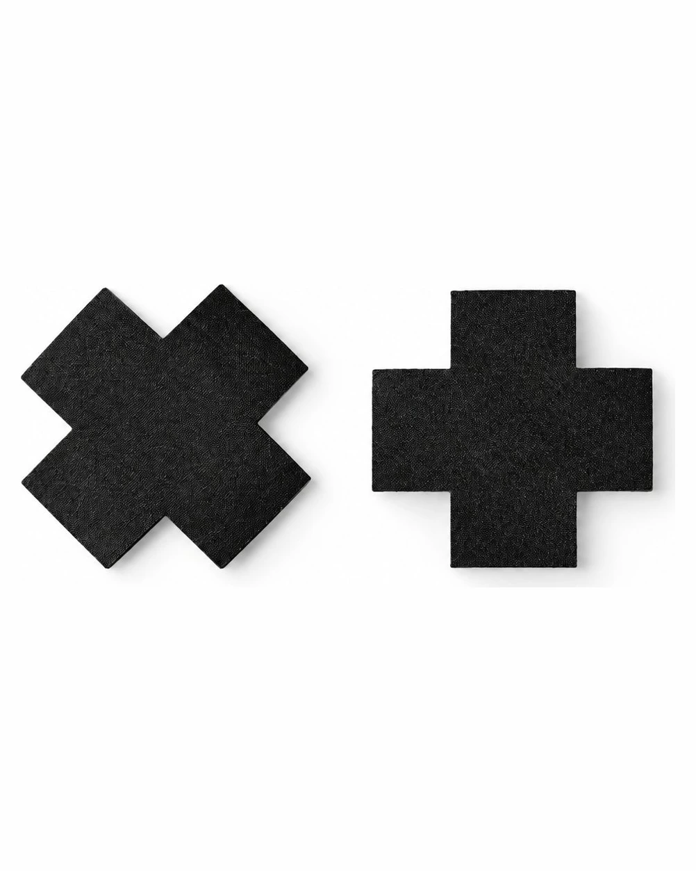 Cache-tétons adhésifs croix — set de 2 — Accessoire rave homme et femme noir