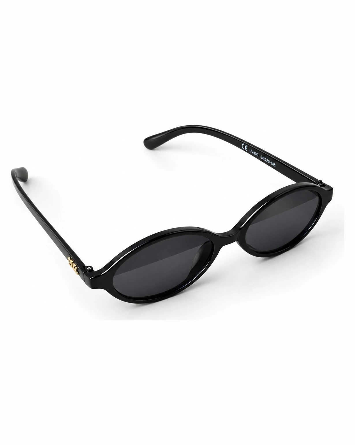 Lunettes de soleil ovales — noir minimaliste — Accessoire rave femme