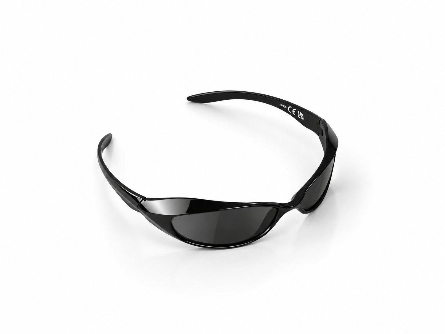 Lunettes de sport futuristes Y2K — monture enveloppante noir — Accessoire rave
