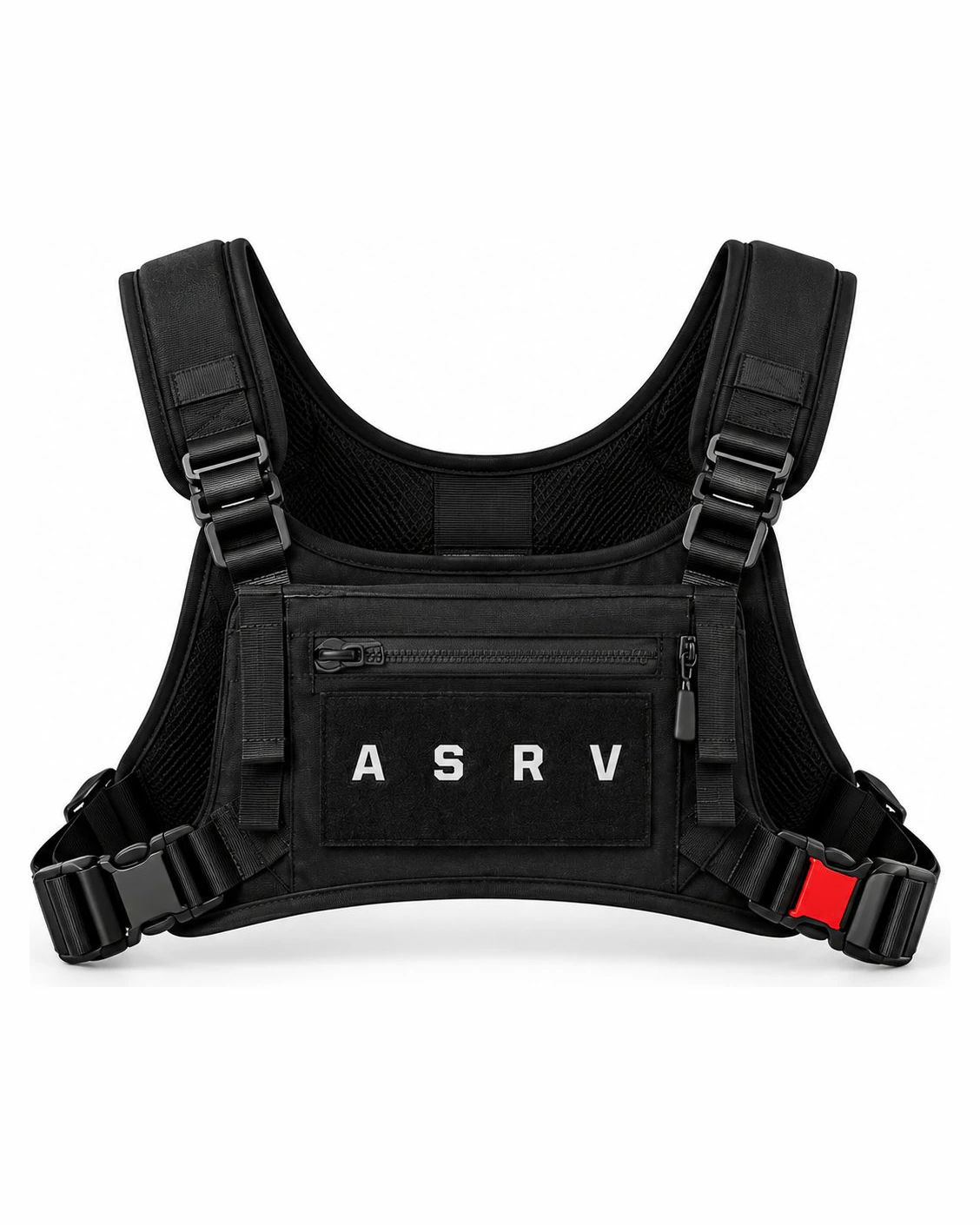 Sac de poitrine techwear — harnais de rangement — Accessoire rave homme noir