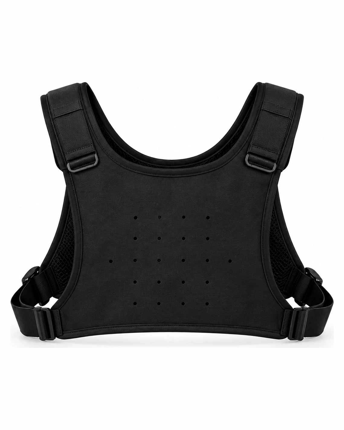 Sac de poitrine techwear — harnais de rangement — Accessoire rave homme noir