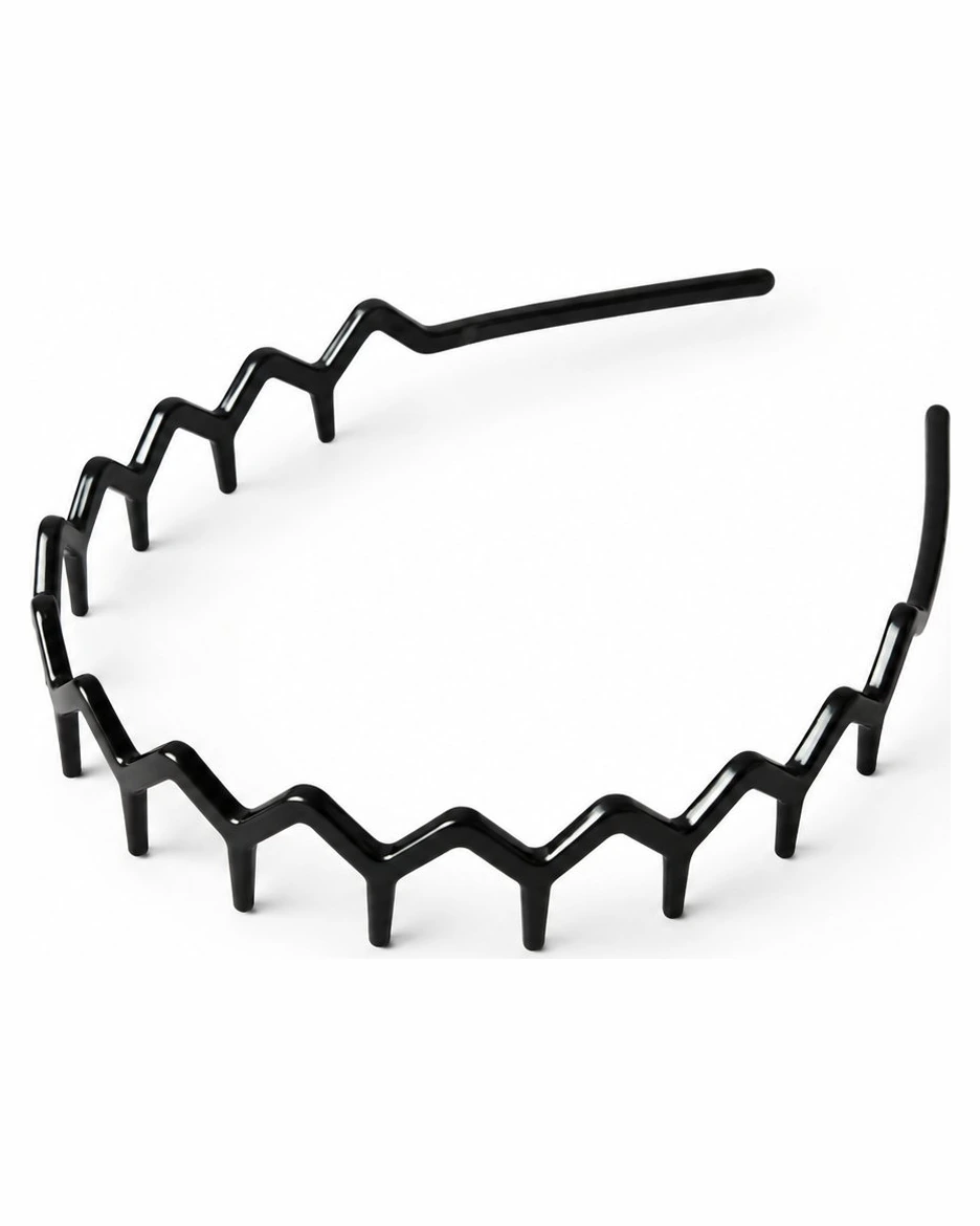 Serre-tête ondulé à dents — Accessoire rave homme et femme noir