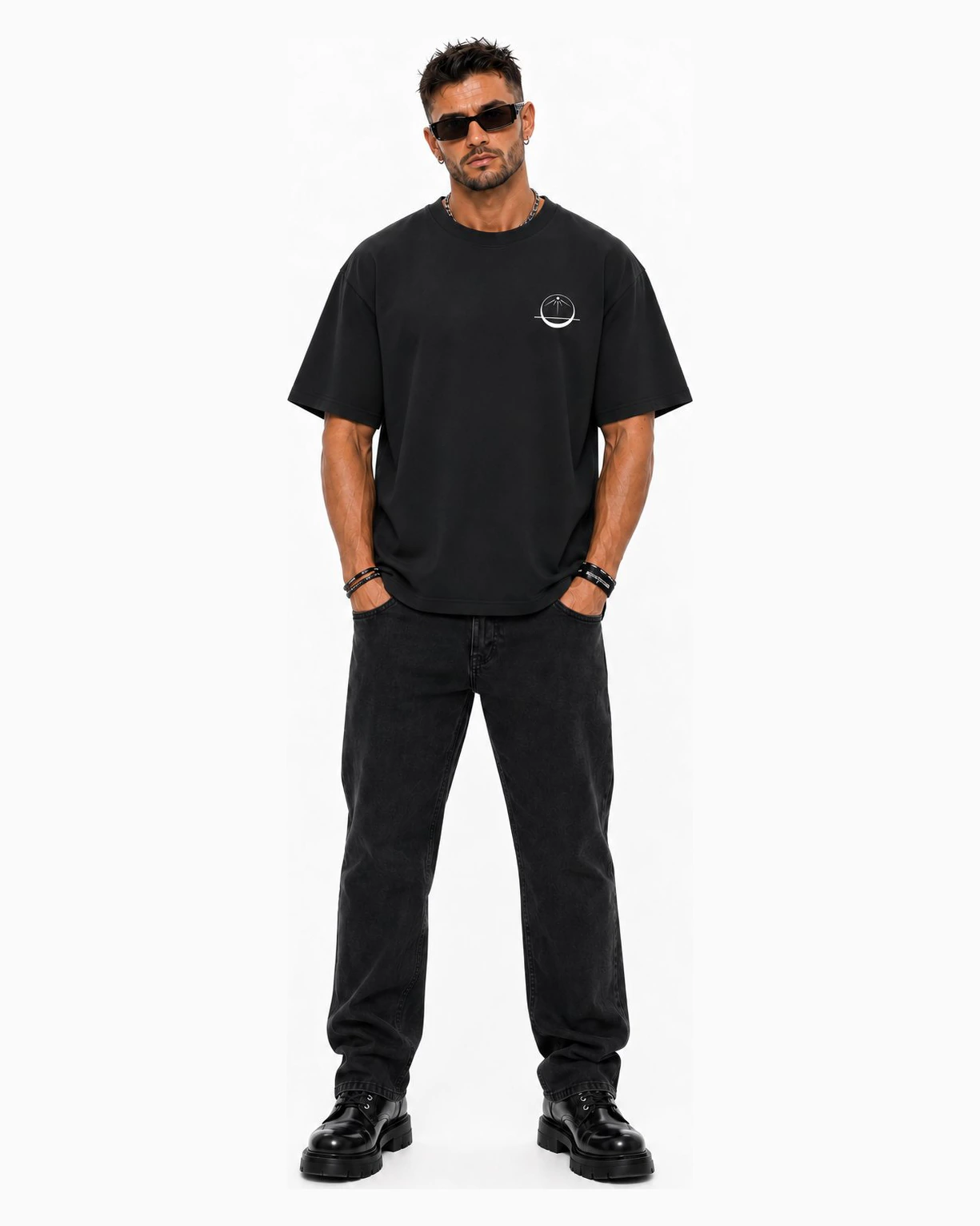 T-shirt Oversize - Désert Obscur — T-shirt hard techno homme noir