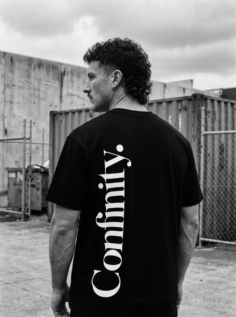 T-shirt Oversize Noir - Confinity. — T-shirt hard techno
