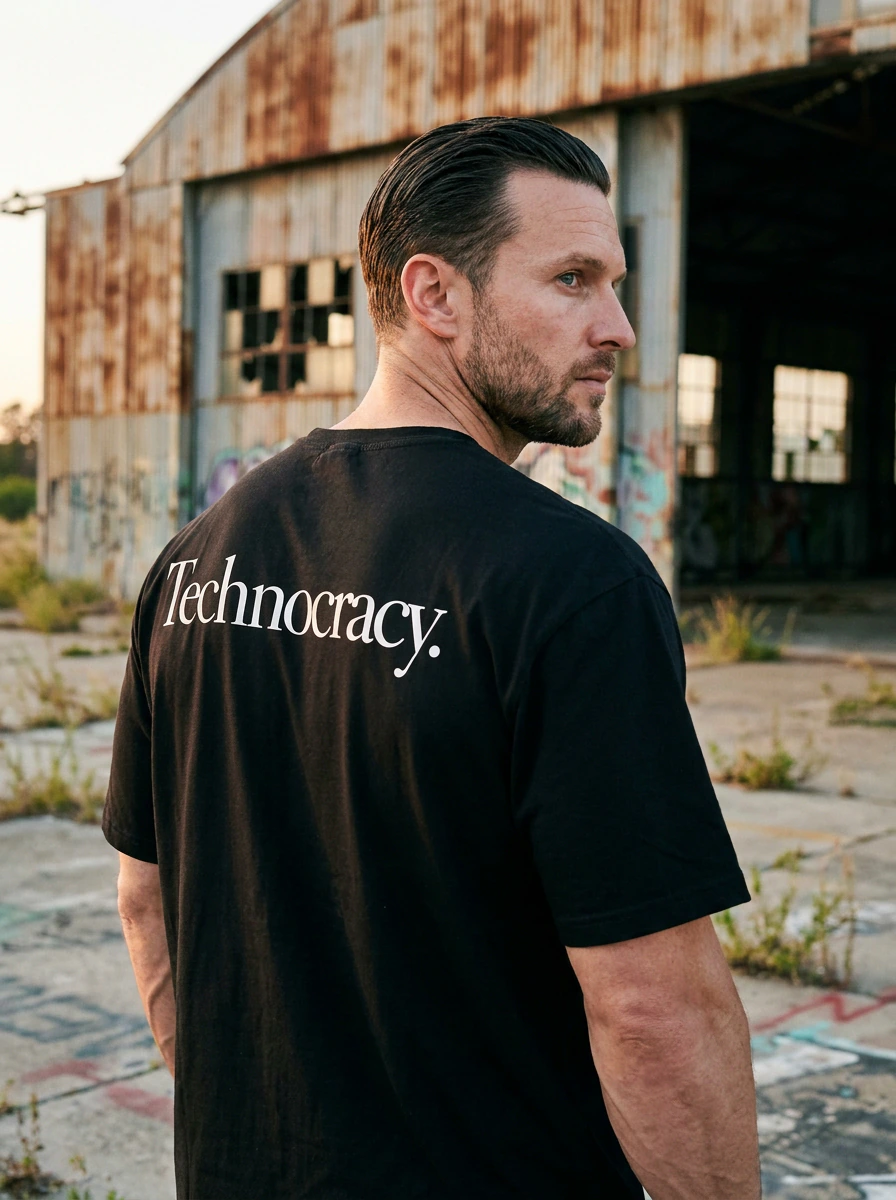 T-shirt Oversize Noir - Technocracy. — T-shirt hard techno