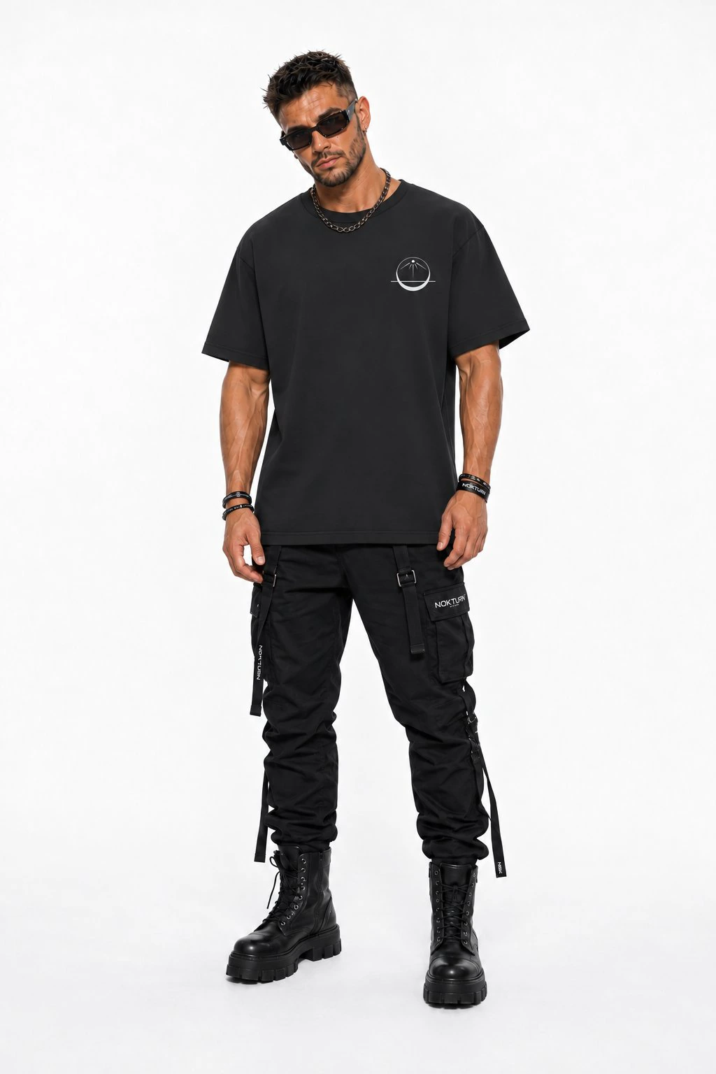 T-Shirt Oversize - Vague sélérate — T-shirt hard techno homme noir