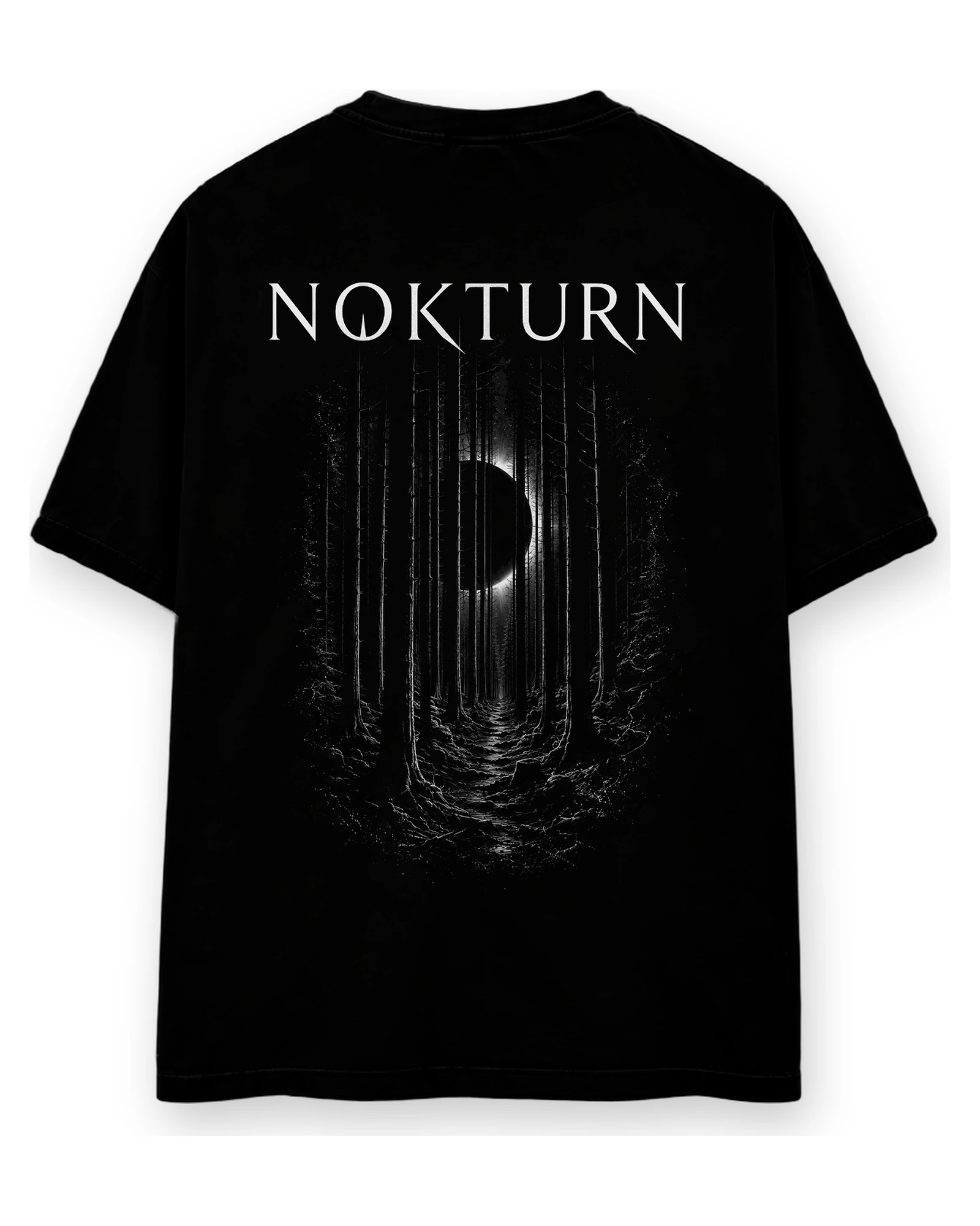 Tee Shirt Oversize - Sous-bois glaçant — T-shirt hard techno noir